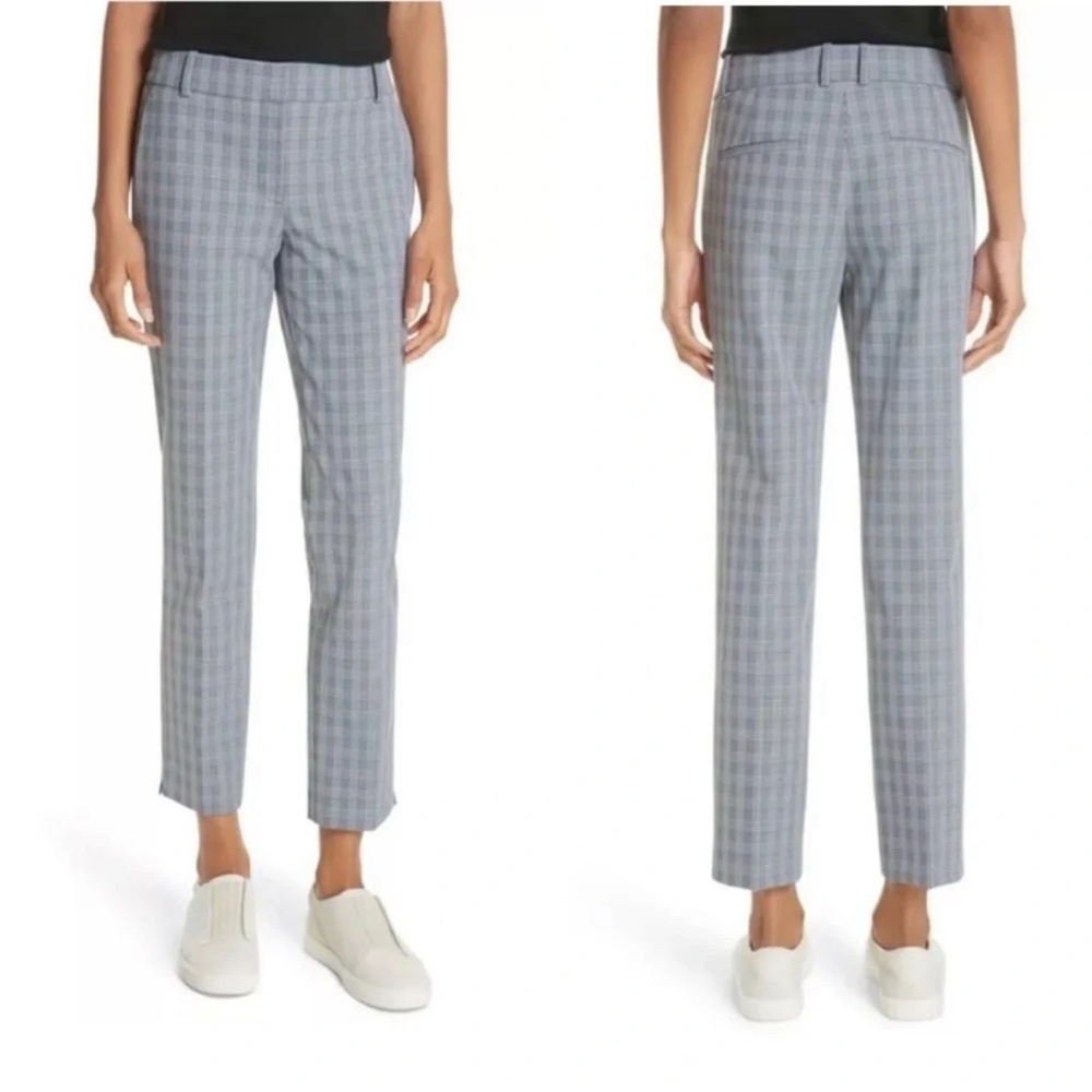 Theory Classic Skinny Pants McClair Plaid Black White Business Casual Women’s 12